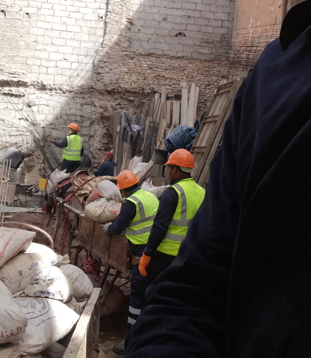 Travaux de rénovation d’un riad à Marrakech – chantier en cours<br />
